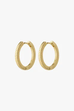 Pilgrim Dominique Flat Snake Gold Hoop Recycled Earrings