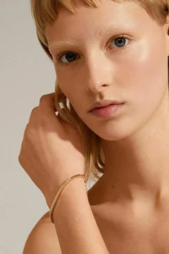 Pilgrim Dominique Flat Snake Gold Chain Recycled Bracelet