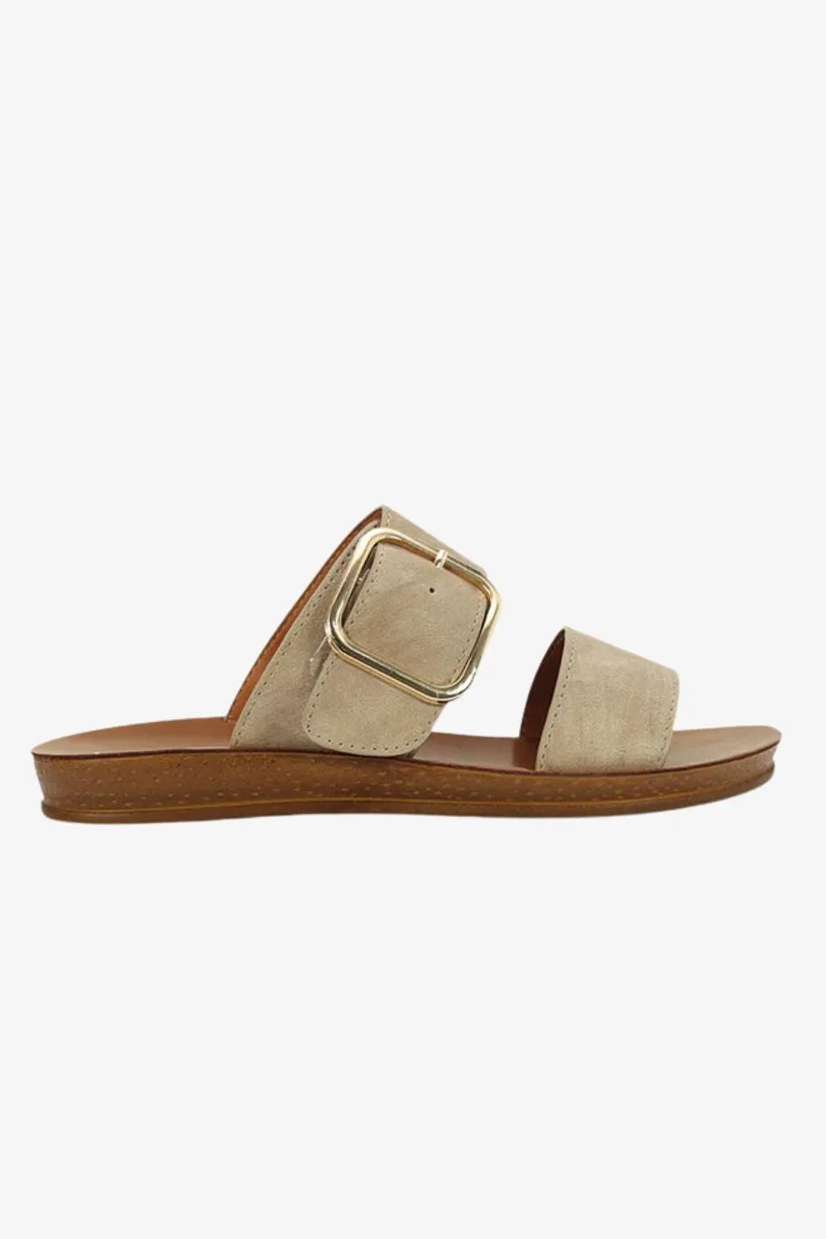 Los Cabos Doti Taupe Buckle Slide
