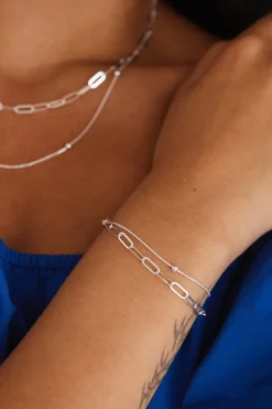 Georgia Mae Double Chain Silver Bracelet