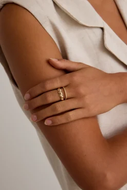 Humble + Heart Double EOL Twist Gold Ring Set