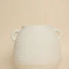 Flo's Home Double Handle White Textured 18cm Small Urn