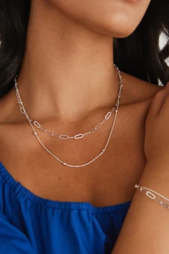 Georgia Mae Double Link Chain EOL Silver Necklace