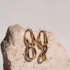 Humble + Heart Double Link Twist Gold Stud Earrings
