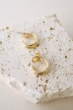 Humble + Heart Double Loop Gold Earrings