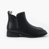 Walnut Douglas Black Leather Ankle Boot