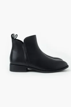 Walnut Douglas Black Leather Ankle Boot