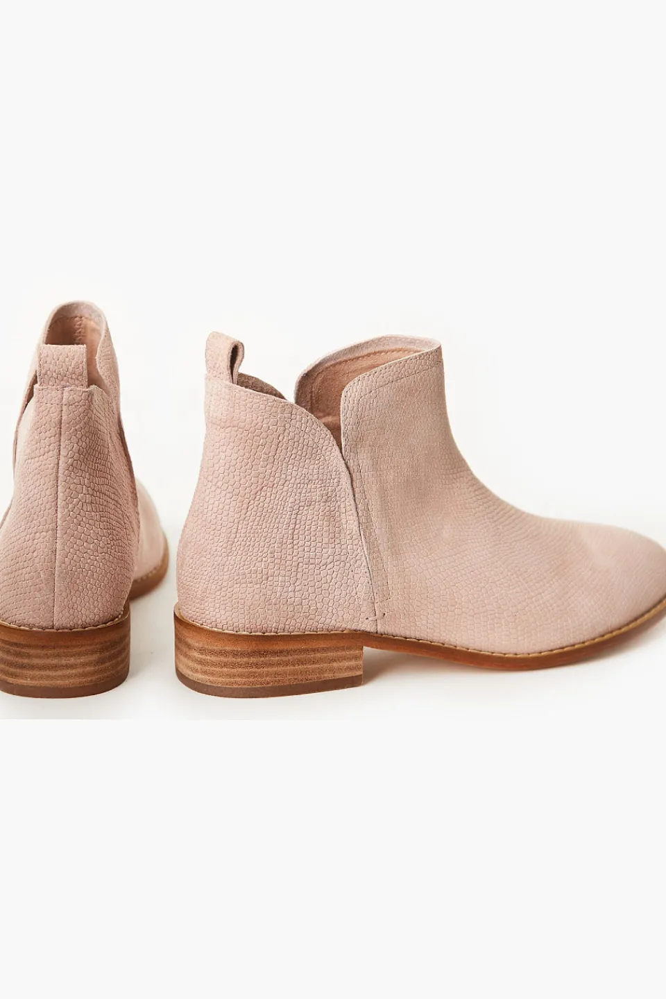 Walnut Douglas Blush Snake Suede Ankle Boot