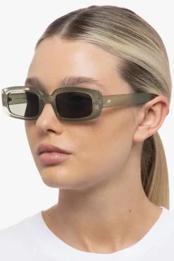 Le Specs Dynamite Eucalyptus Rectangle Khaki Mono Lens Sunglasses