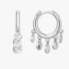 Ania Haie Ear We Go Mini Hanging Disc EOL Silver Huggie Hoops Earrings