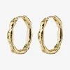 Pilgrim Eddy Recycled Organic Shaped Large Gold Plated EOL Hoop Earrings