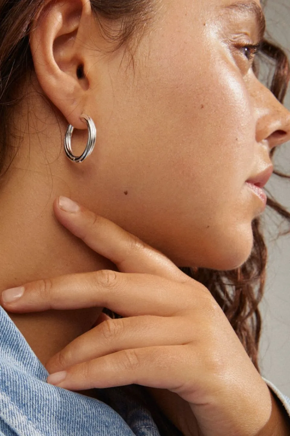 Pilgrim Edea Hoops Recycled Silver Plated EOL Earrings
