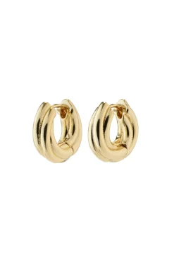 Pilgrim Edea Recycled Chunky Gold Plated EOL Huggie Hoop Earrings