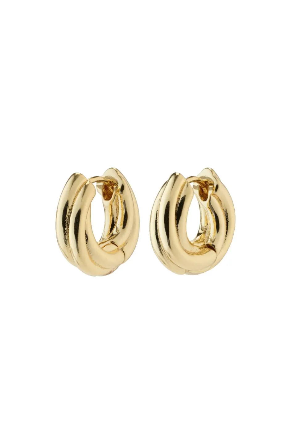 Pilgrim Edea Recycled Chunky Gold Plated EOL Huggie Hoop Earrings