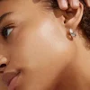 Pilgrim Edea Recycled EOL Chunky Silver Plated Huggie Hoop Earrings