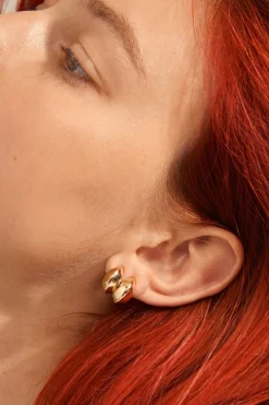 Pilgrim Edwina Chunky Mini Hoop EOL Earrings Gold Plated