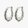 Pilgrim Eileen Silver Twirl Hoop Earrings