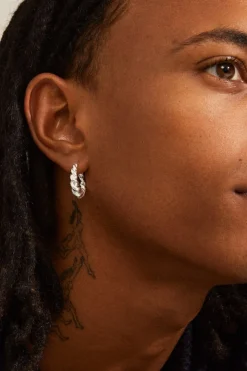 Pilgrim Eileen Silver Twirl Hoop Earrings