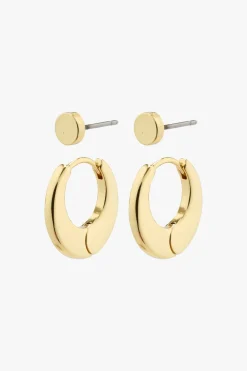 Pilgrim Eilish Gold EOL Hoop + Stud Set Earrings