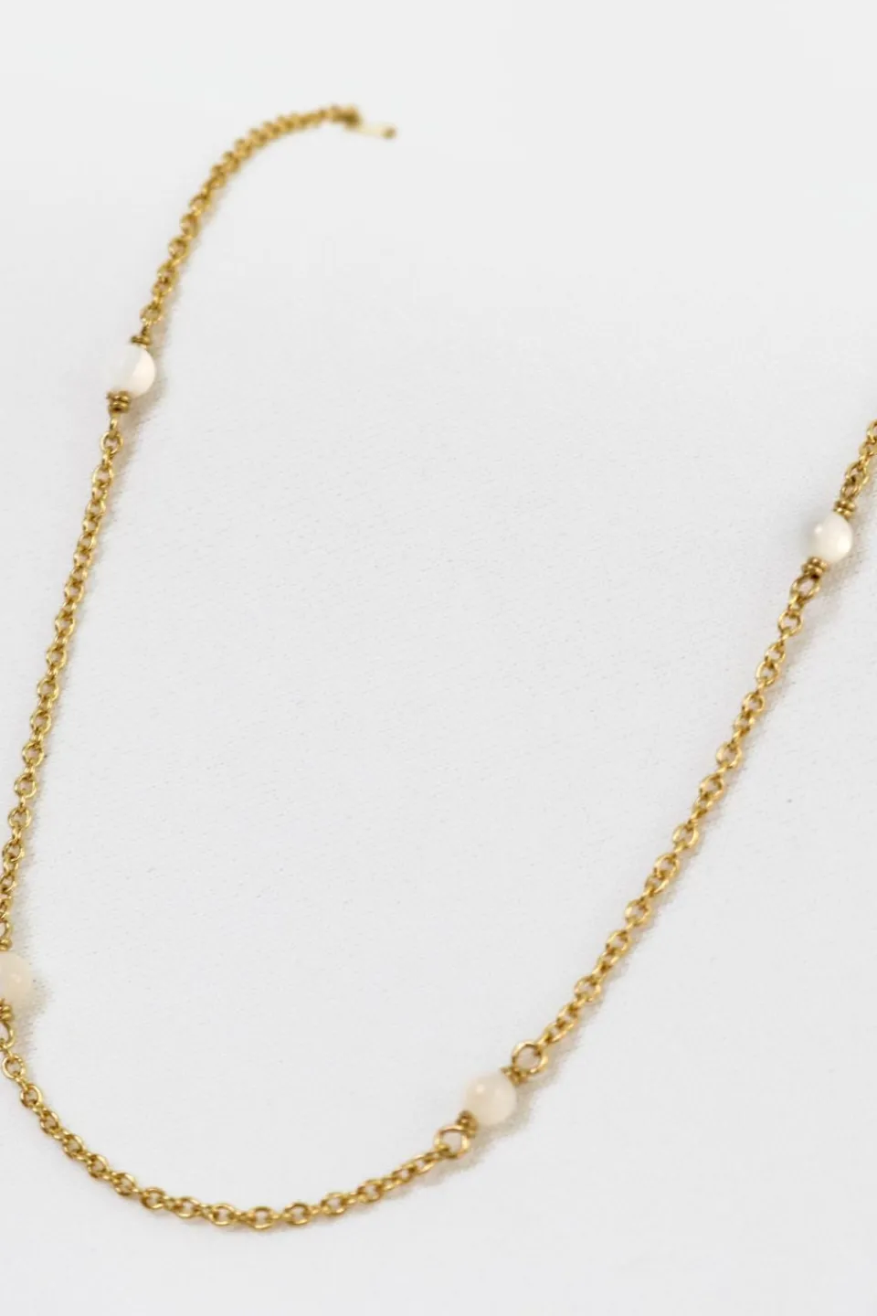 Love Lunamei Elara Mother Of Pearl Ball 18k Gold Plate Necklace