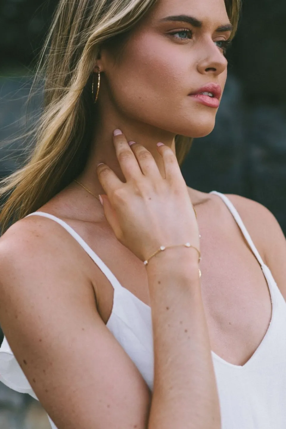 Love Lunamei Elara Mother Of Pearl 18k EOL Gold Plate Bracelet