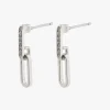 Pilgrim Elise Linked Earrings Silver Plated with Crystal