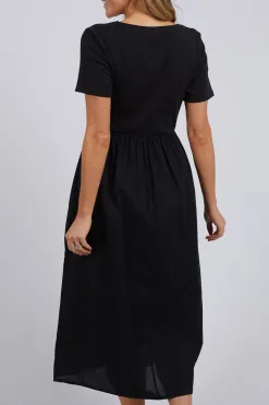 Foxwood Ella Black SS Midi Dress