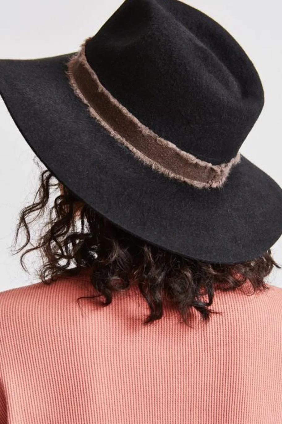 Brixton Ella Fedora Felt Black Brown Hat