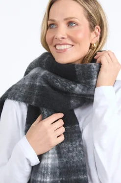 Elm Black White Check Comfy Scarf
