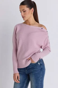 By Rosa. Elope Blush Pink Batwing Knit Jumper