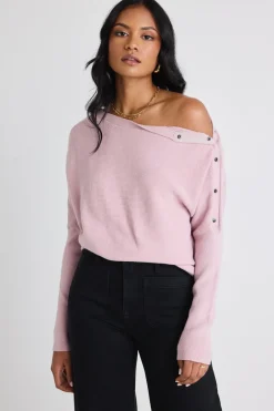 By Rosa. Elope Blush Pink Batwing Knit Jumper