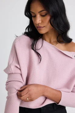 By Rosa. Elope Blush Pink Batwing Knit Jumper