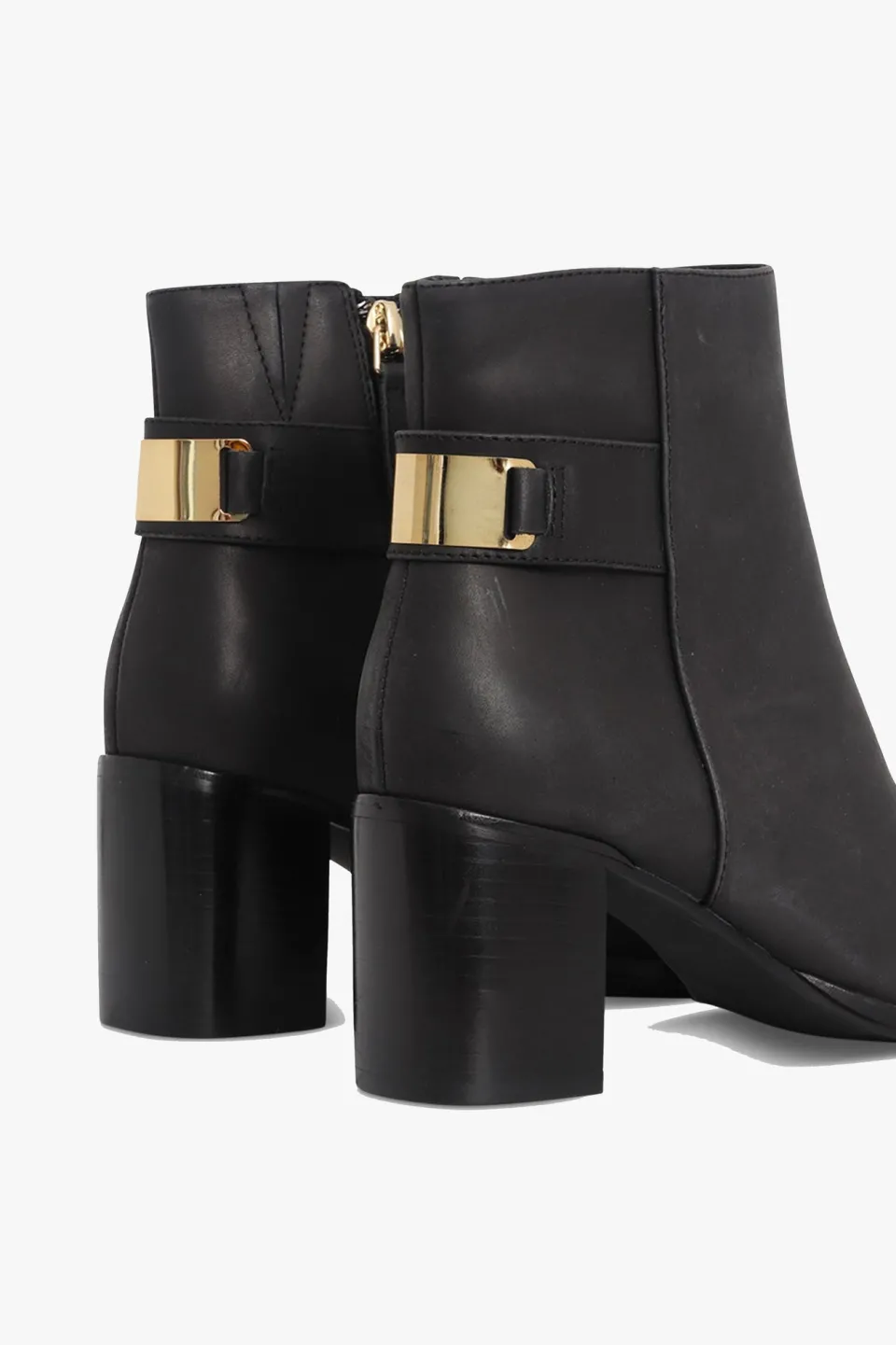 Nude Elsie Mid Heel Black Ankle Boot