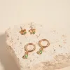 Humble + Heart Emerald Huggie Stud Set