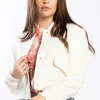 Drama The Label Emily Ivory Cropped Bomber Jacket