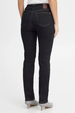 Pulz Jeans Emma Dark Unwashed High Waisted Straight Leg Jean