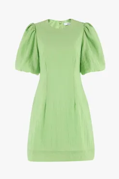 Stories be Told Emory Apple Puff Sleeve Tie Mini Dress