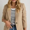 Among the Brave Enough Camel Textured Fitted Blazer