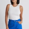 Among the Brave Envy White Rib Cut Away Tank