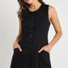 RE:UNION Label Escape Black Mini Vest Dress