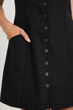 RE:UNION Label Escape Black Mini Vest Dress