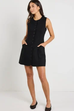 RE:UNION Label Escape Black Mini Vest Dress
