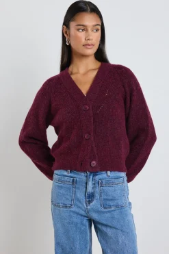 Stories be Told Essence Burgundy Knit Cardigan
