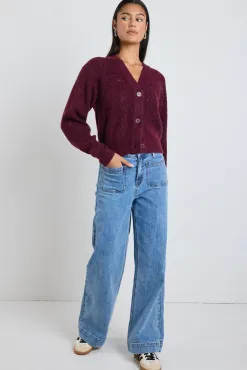 Stories be Told Essence Burgundy Knit Cardigan