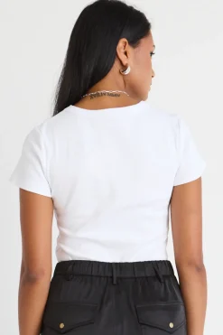 Love Lulu Ever White Longer Baby Rib Tee