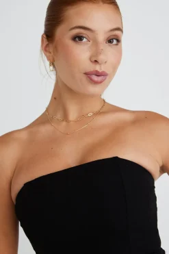 Stories be Told Facade Black Crepe Bustier Top
