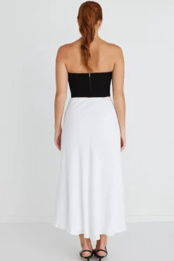 Stories be Told Facade Black Crepe Bustier Top