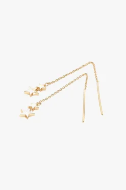 Stolen Girlfriends Club Falling Stolen Star Thread Earrings 18ct Gold Plated