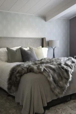Heirloom Faux Fur Mountain Hare Grey Throw