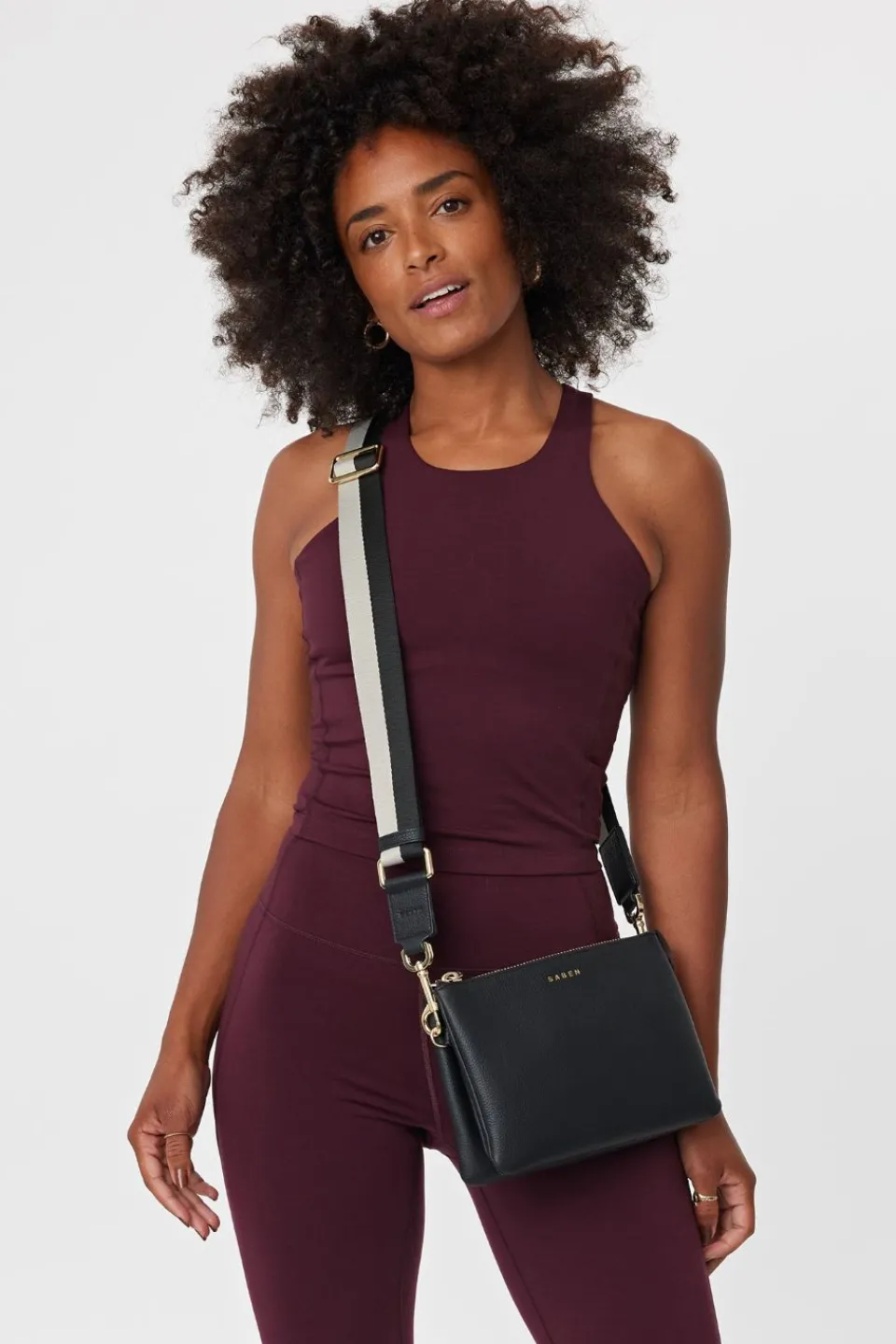 Saben Feature Black + Silver Bag Strap